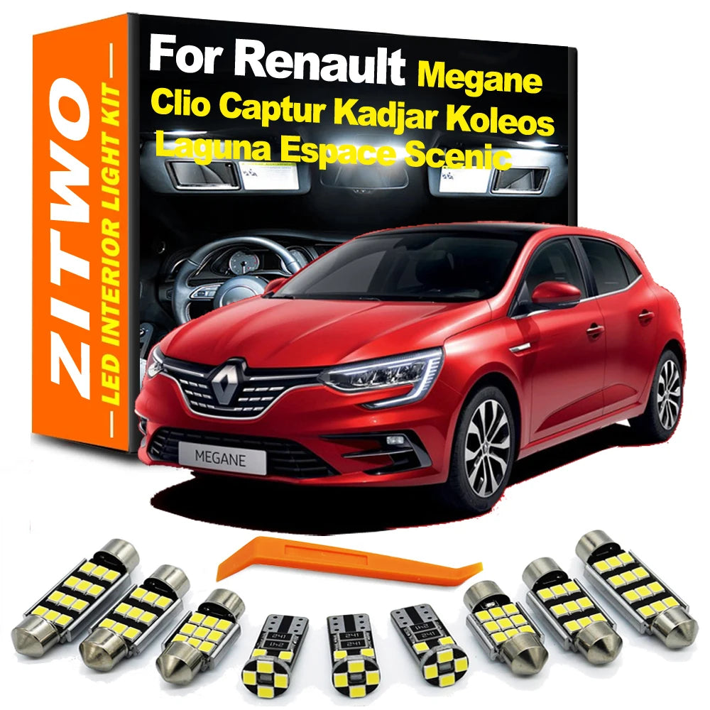 ZITWO Canbus LED Interior Light Kit For Renault Clio Megane Captur Kadjar Laguna Scenic Espace Koleos Twingo II III IV MK 2 3 4