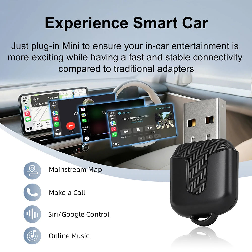 2026 Wireless CarPlay Adapter&Android Auto Wireless Adapter, 5Ghz WiFi USB Plug Play CarPl