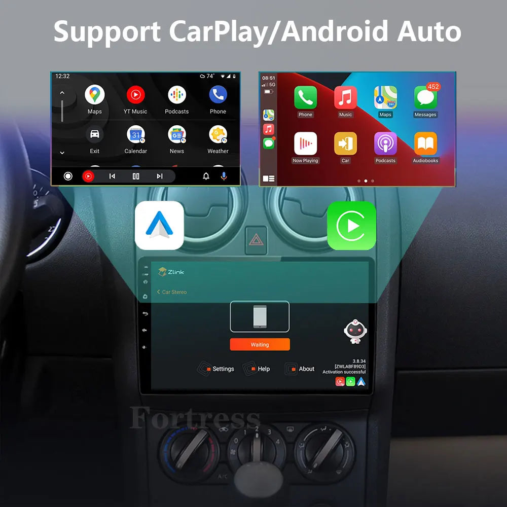 For Nissan Qashqai J10 2006 2007 2008 2009 2010 2011 2012 2013 Car Radio Android 16 Auto M