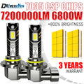 6800W 9005 LED H7 H4 H1 Headlight CANBUS H8 H11 HB3 9006 HB4 Lights Mini Lamp 1:1 Size Wir