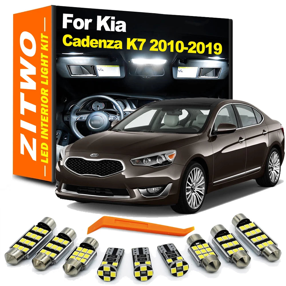 ZITWO 13Pcs For Kia Cadenza K7 2010- 2014 2015 2016 2017 2018 2019 LED Bulb Interior Light Plate Trunk Lamp Kit Accessories