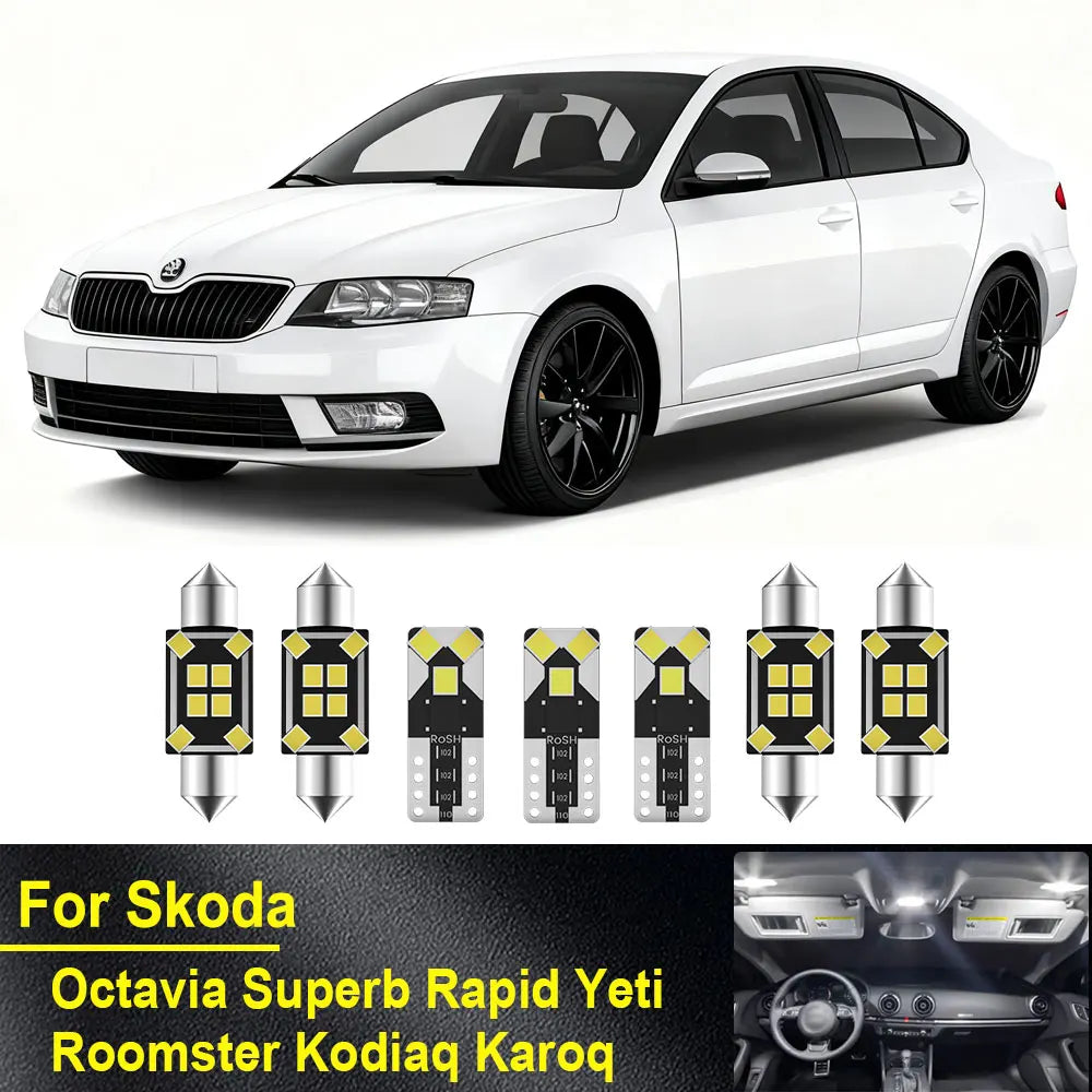 LED Interior Light Kit for Skoda Octavia Superb Rapid Yeti Roomster Kodiaq Karoq MK1 MK2 MK3 Car LED Interior Light K...