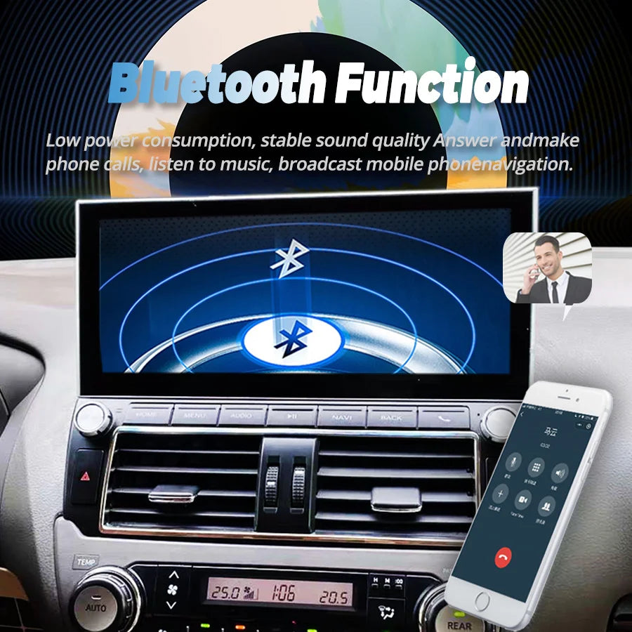 12.3inch Android 14 Touch Screen For Toyota Land Cruiser Prado 150 LC150 2014-2017 Car Rad