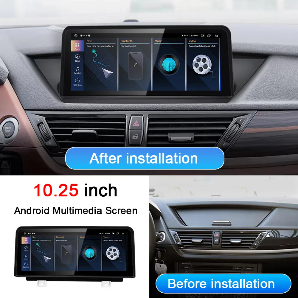 10.25INCH Android 14 For BMW X1 E84 2009-2015 No Screen CIC System Car Radio Wireless CarP