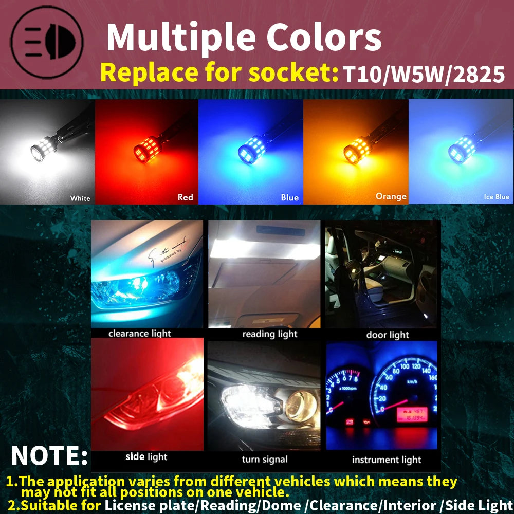 2x W5W T10 Led Canbus Clearance Lights Car Interior Bulb Parking Diode Lamp 12v For BMW E9