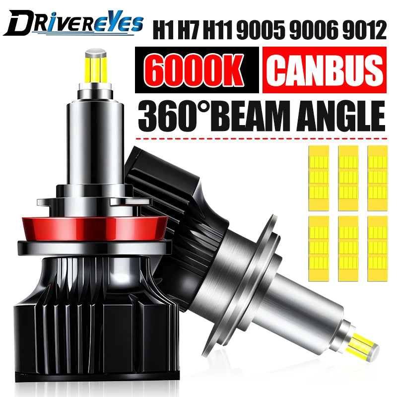 H7 H11 LED Car Headlight Bulb Canbus 3D 360 Chip H8 H9 Fog Light 9006 HB4 9005 HB3 9012 HI