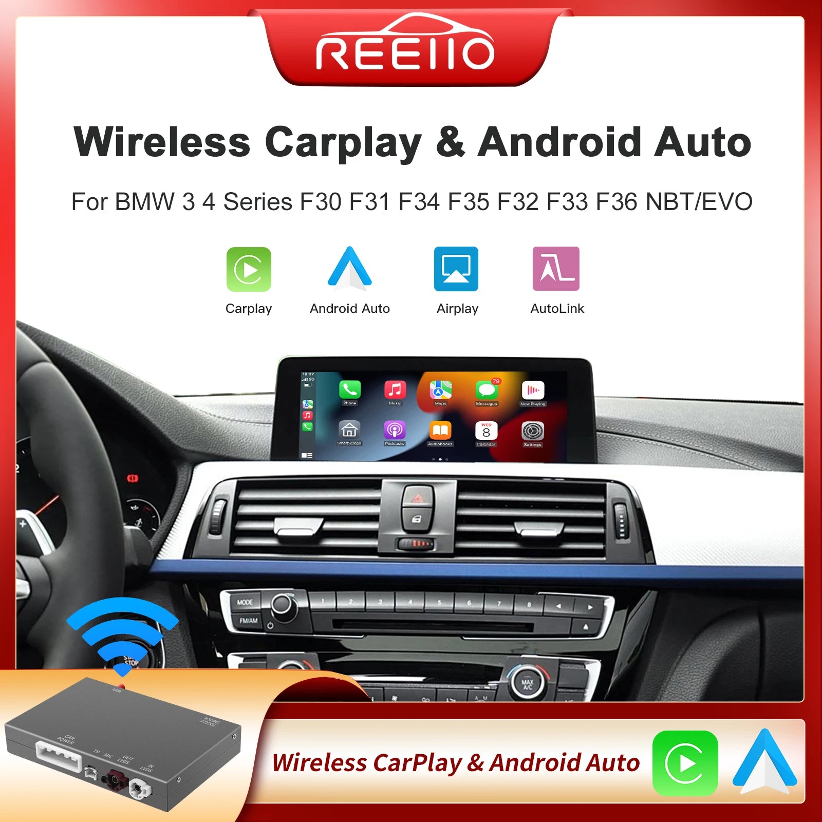 CarPlay Wireless with Android Car device with Mirror Link function AirPlay for BMW 3 Serie