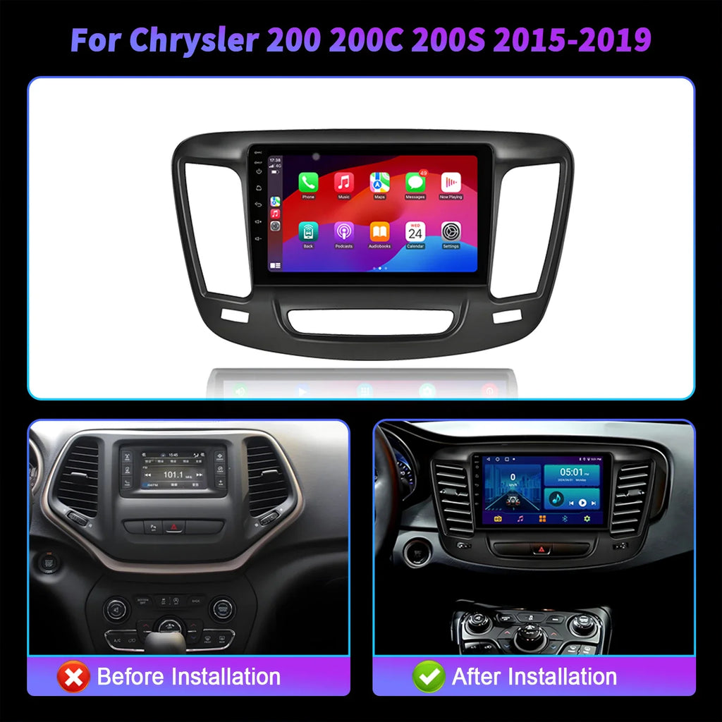 For Chrysler 200 200C 200S 2015-2019 Android 14 Car Radio Stereo Multimedia Navigation Car