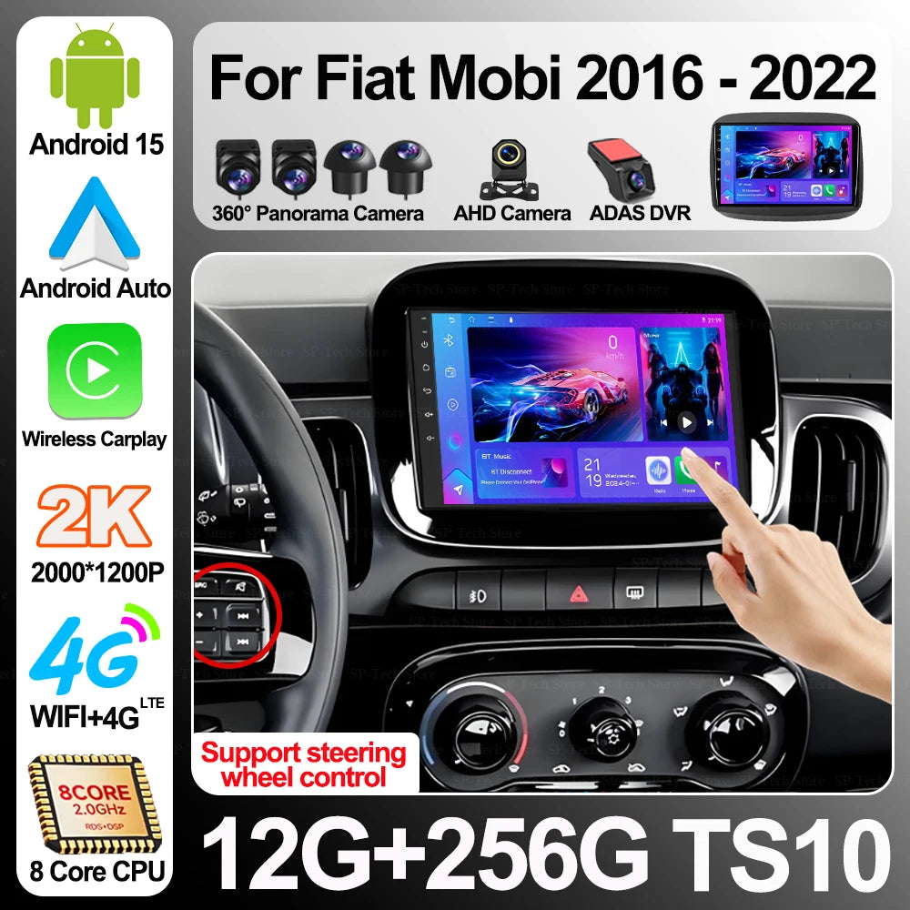 Android 16 For Fiat Mobi 2016 2017 2018-2022 Car Radio Multimedia Video Player Gps Navigat | AUTOKITSHOP