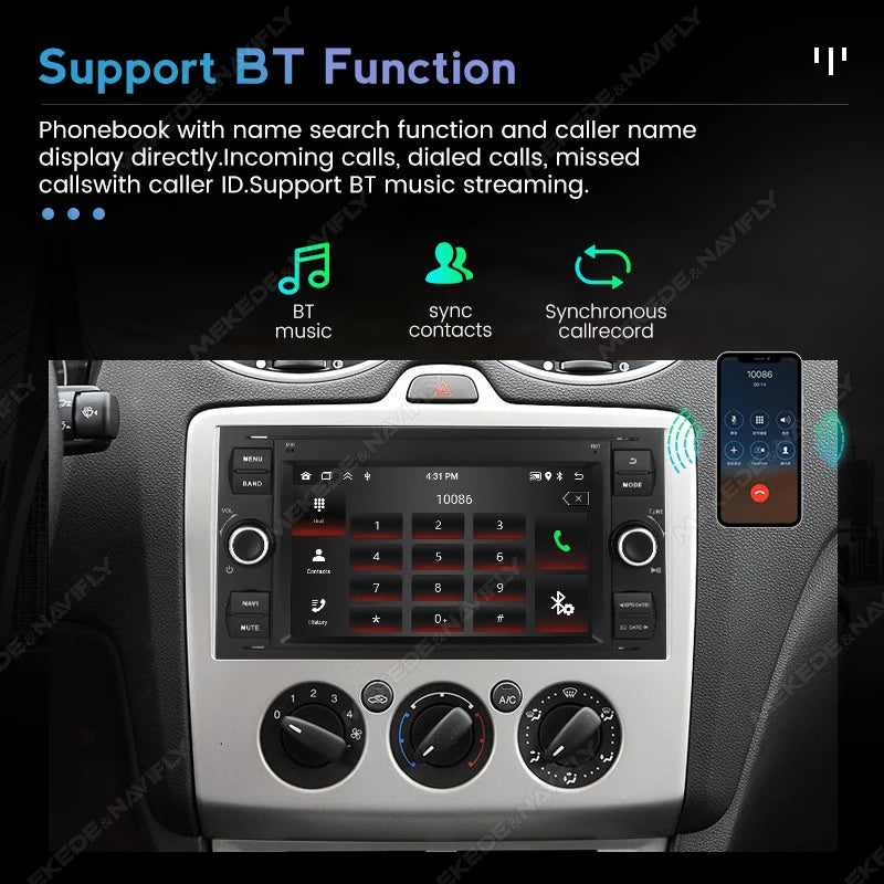 Android 2Din Car Radio for Ford Focus 2 Mondeo S C Max Kuga Fiesta Fusion Carplay IPS Scre | AUTOKITSHOP