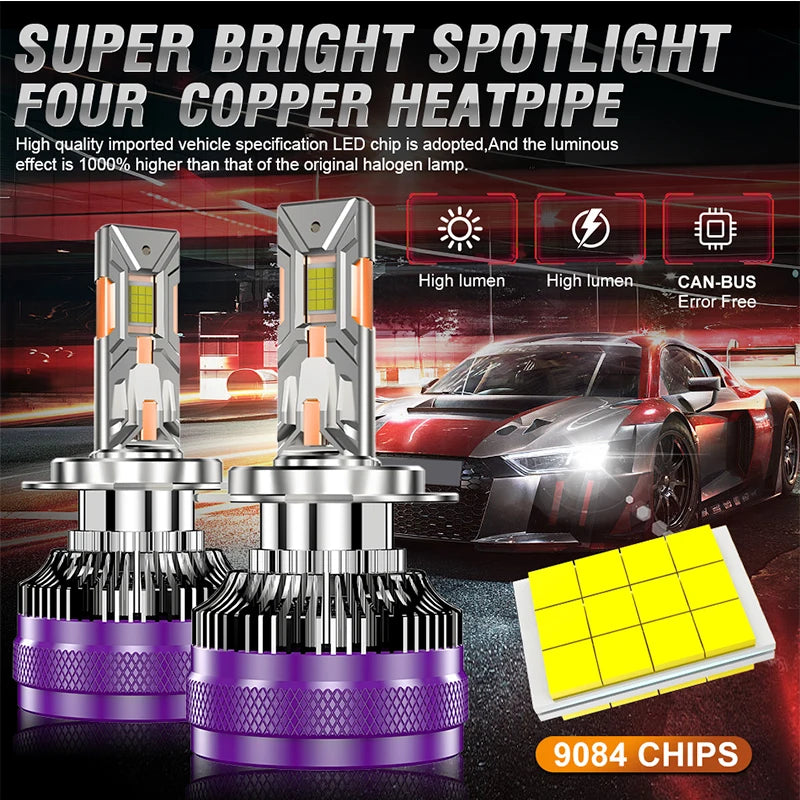 H4 H7 LED Headlight CANBUS NO ERROR H11 H1 H8 9012 HIR2 H9 9005 9006 HB3 HB4 9084 SCP Chip