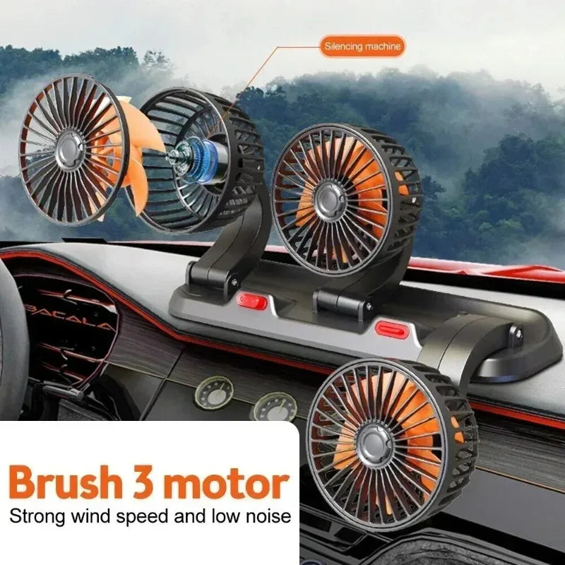 1/2/3 Head Car Fan Summer Air Cooler USB/12V/24V Adjustable 2 Speeds Silent Fan for Home Desk Of - Automotive LED Light