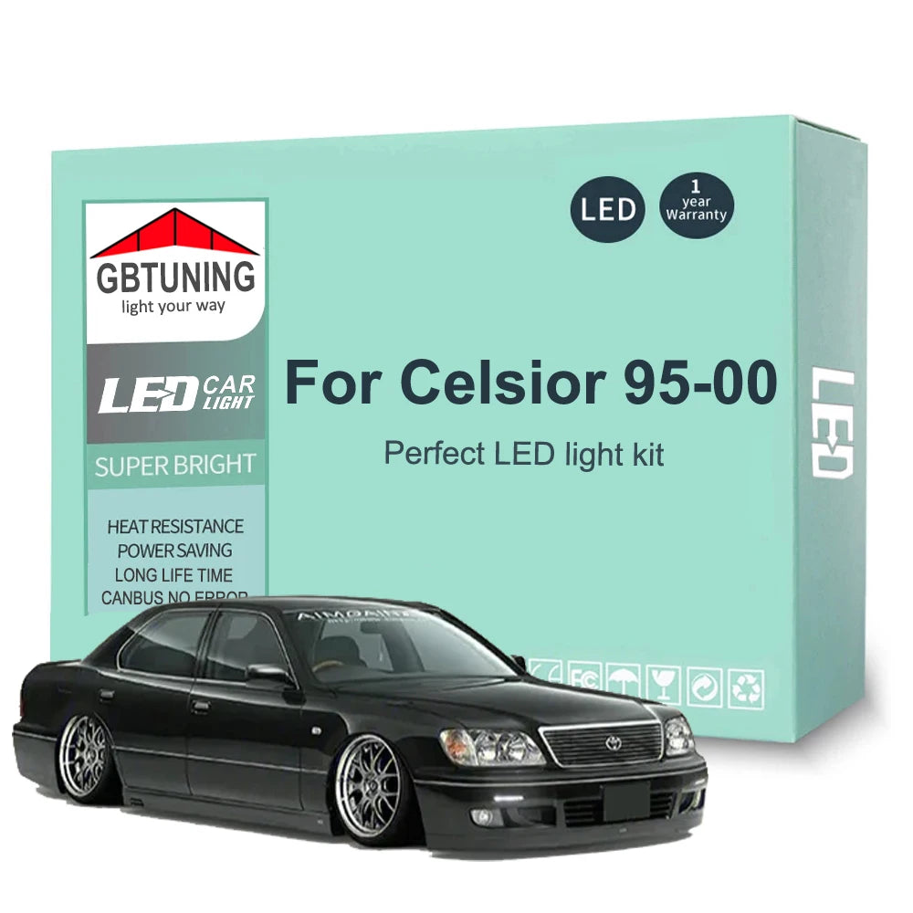 24-Piece LED Interior Light Kit for Toyota Celsior UCF20 UCF21 1995-2000 - Canbus Dome Map Door Trunk Bulbs | AUTOKIT...