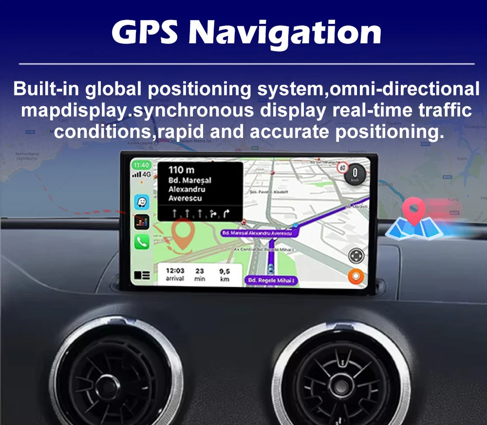 Android 16 Auto Carplay For Audi A3 2013 2014 2015 2016 2017 2018 Car Radio Multimedia GPS