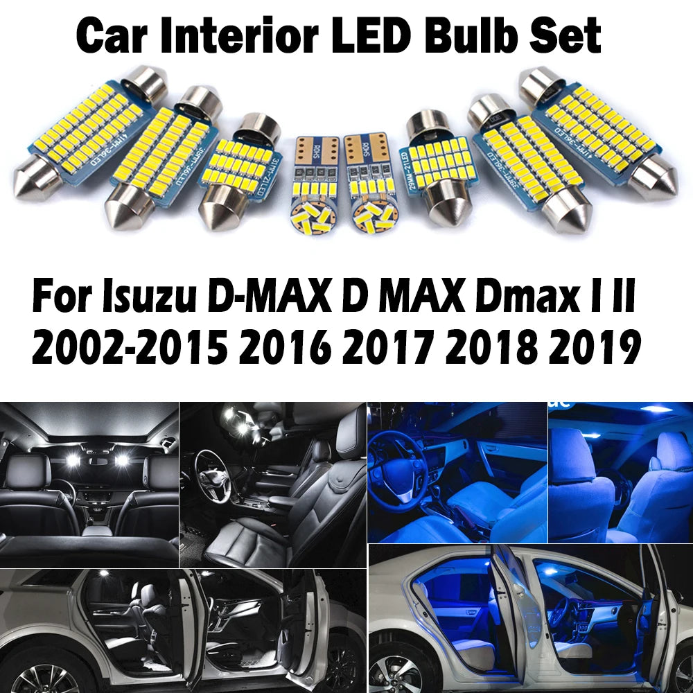 7-Piece LED Interior Light Kit for Isuzu D-MAX D MAX Dmax I II 2002-2015 - Canbus Dome Map Door Trunk Bulbs | AUTOKIT...