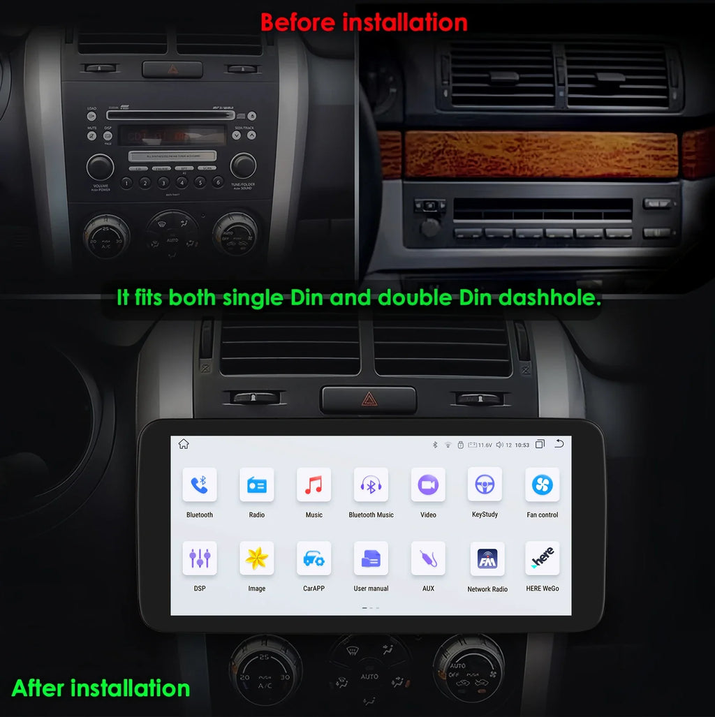 10.33inch 1 DIN Universal Android Car Radio Multimedia Video Player Rotatable Auto Touch S