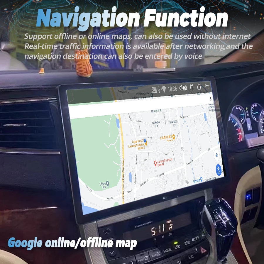 13.3" 2K Screen Android Car Multimedia Video Player For TOYOTA Alphard 20 Series Vellfire