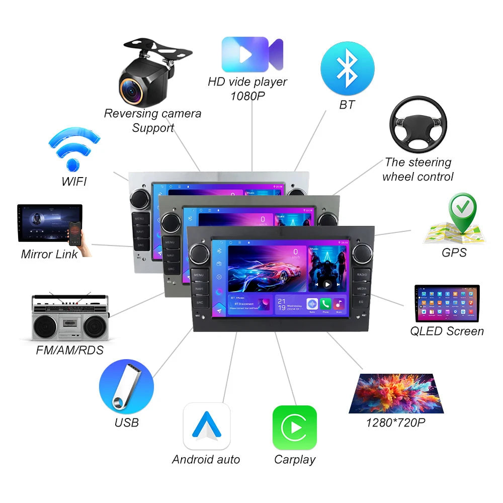 7-inch Android 16 For Opel Astra H J 2004 Vectra Vauxhall Octa Core Car Stereo Mirrorlink  | AUTOKITSHOP