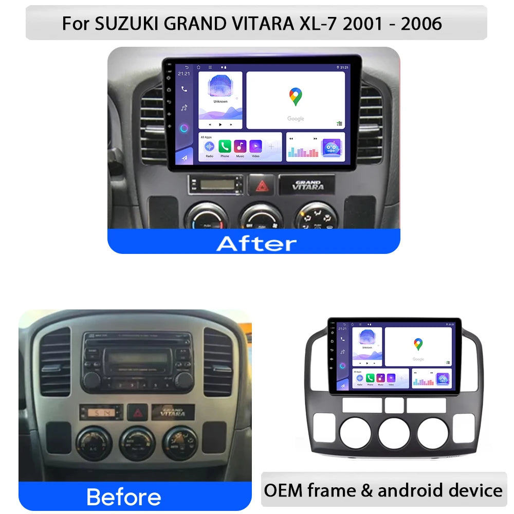 For Suzuki Grand Vitara XL-7 2001 - 2006 Android auto Screen Car Stereo Radio Multimedia W