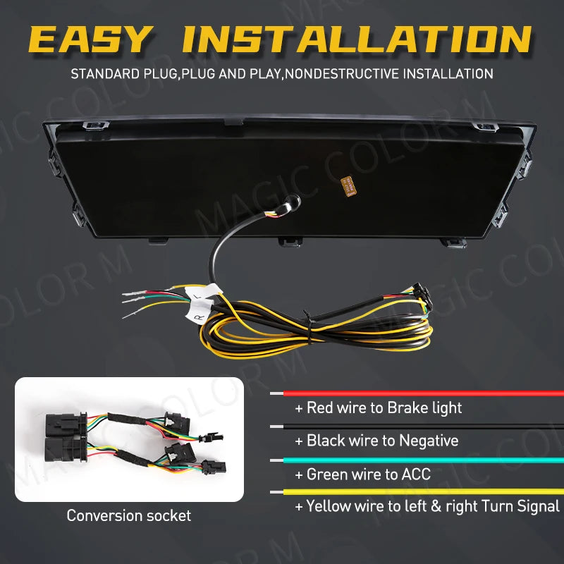 For Tesla Model Y 2019 2020 2021 2022 3-in-1 Functions Rear Running Light Brake Dynamic Ye | AUTOKITSHOP