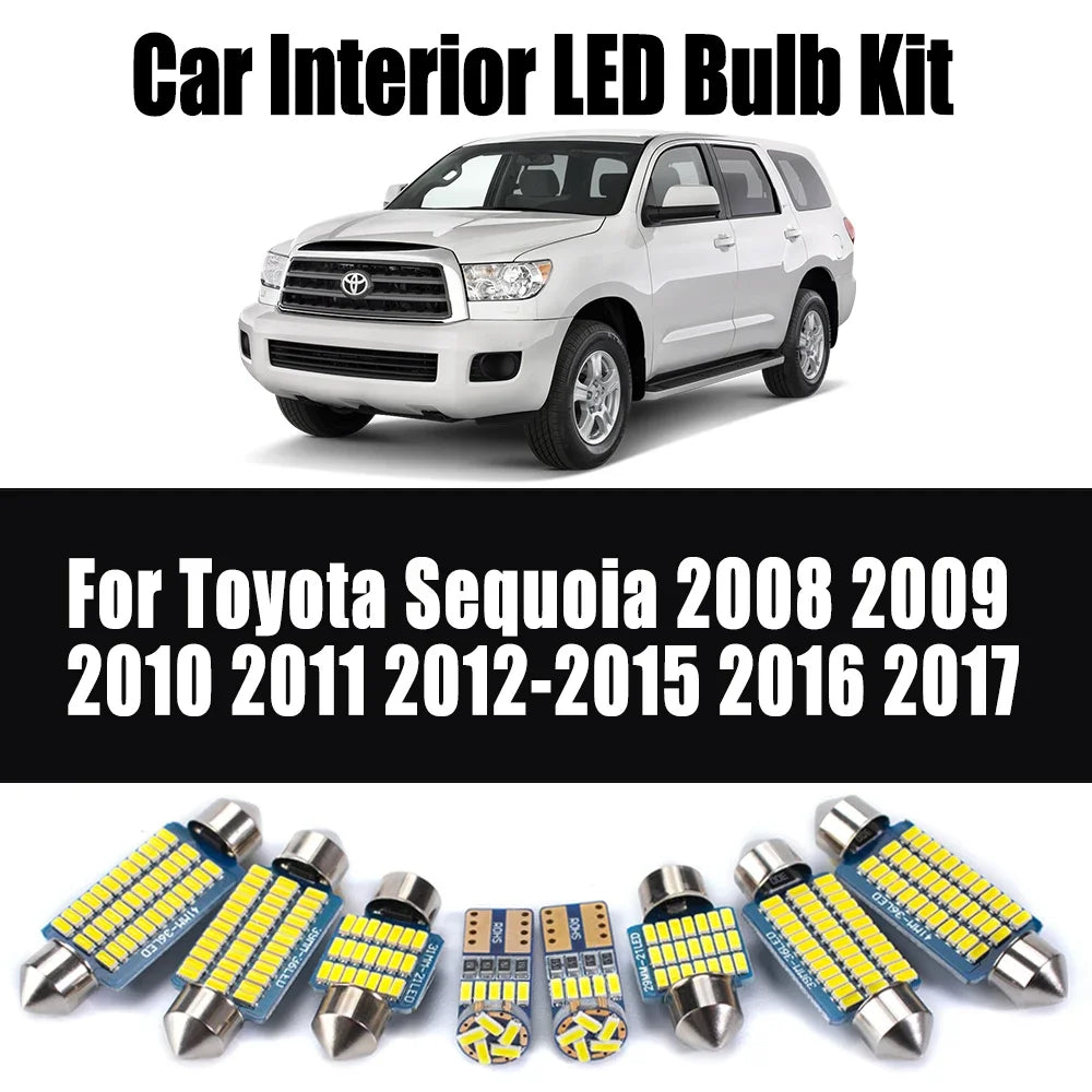 13-Piece LED Interior Light Kit for Toyota Sequoia 2008-2016 - Canbus Dome Map Door Trunk Bulbs | AUTOKITSHOP