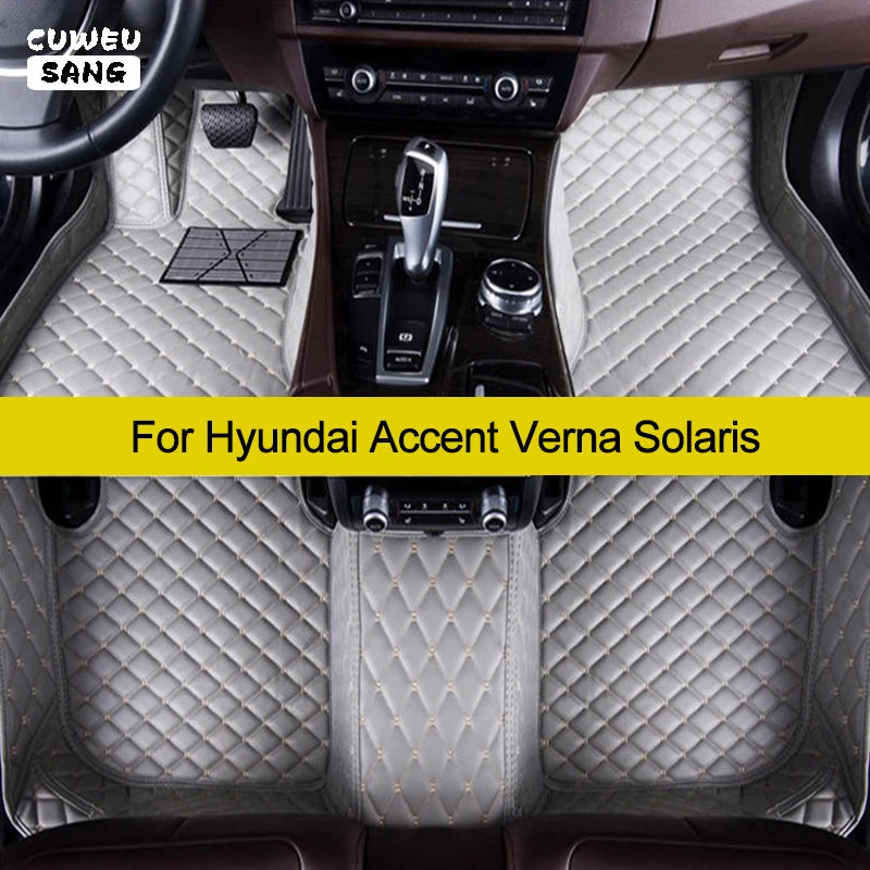 CUWEUSANG Custom Car Floor Mats For Hyundai Accent Verna Solaris Auto Carpets Foot Coche A | AUTOKITSHOP