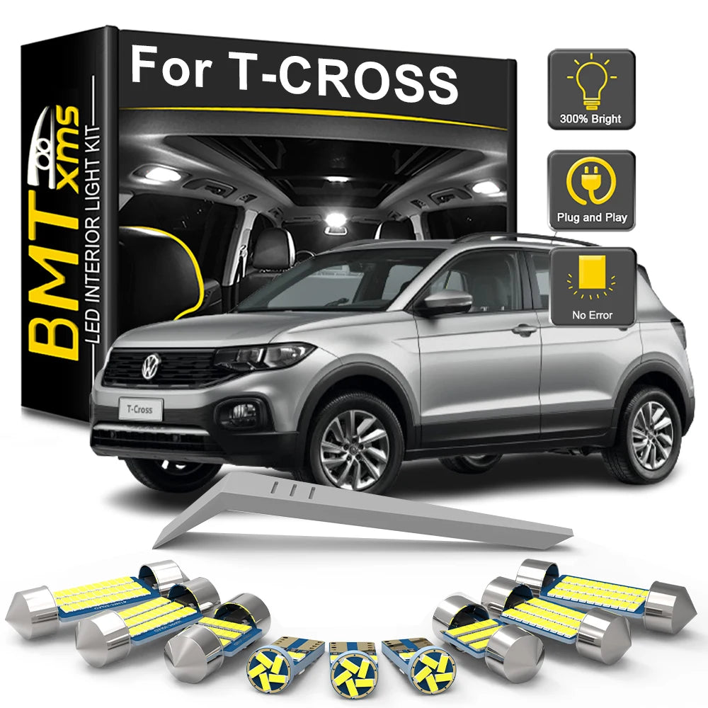 11-Piece LED Interior Light Kit for Volkswagen VW T-CROSS - Canbus Error-Free Bulbs | AUTOKITSHOP