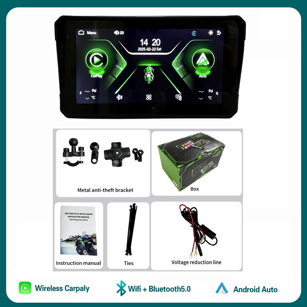 For Navigation Motorcycle Waterproof Apple Carplay 6 inch Display Screen Portable Motorcyc