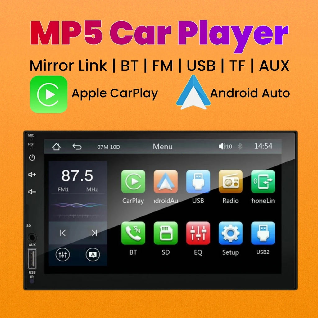 Car Radio Carplay Android Auto Multimedia Player HD 7‘’ Touch Screen FM AUX Input Bluetoot | AUTOKITSHOP
