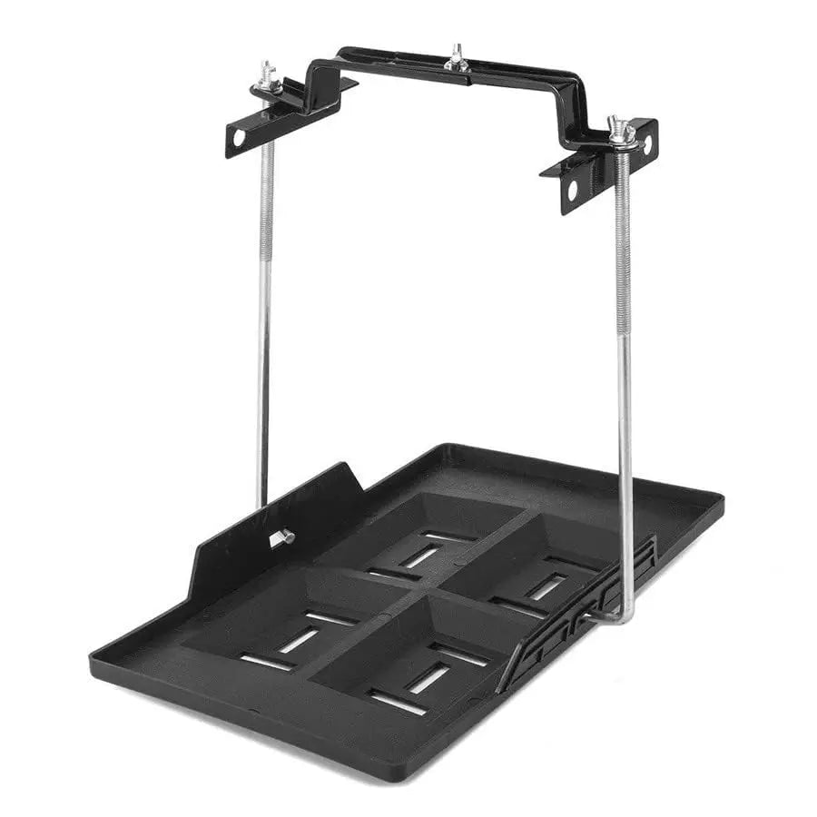 Black Small Size Car Battery Tray + Adjustable Hold down Clamp Bracket Kit 23cm