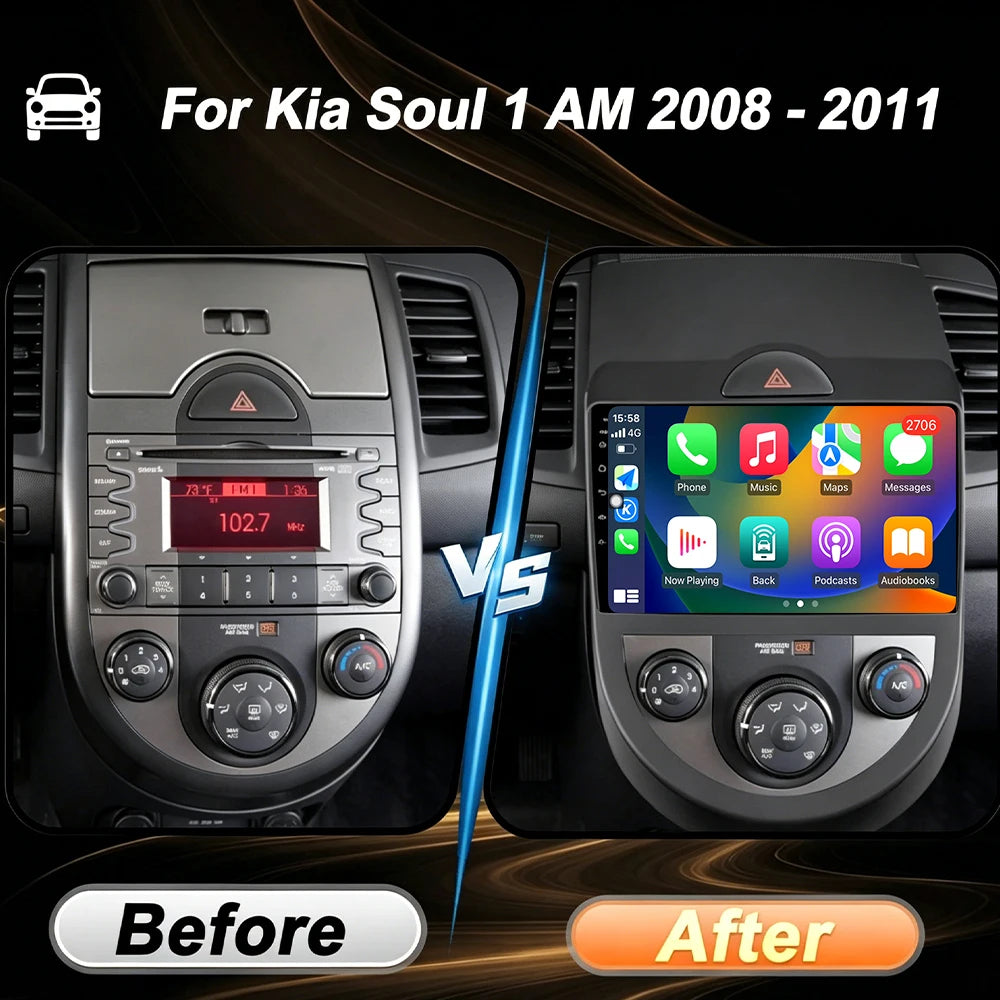 9 lnch 4G WIFI Android16 For Kia Soul 1 AM 2008-2011 CarPlay Car Radio Multimedia Player H