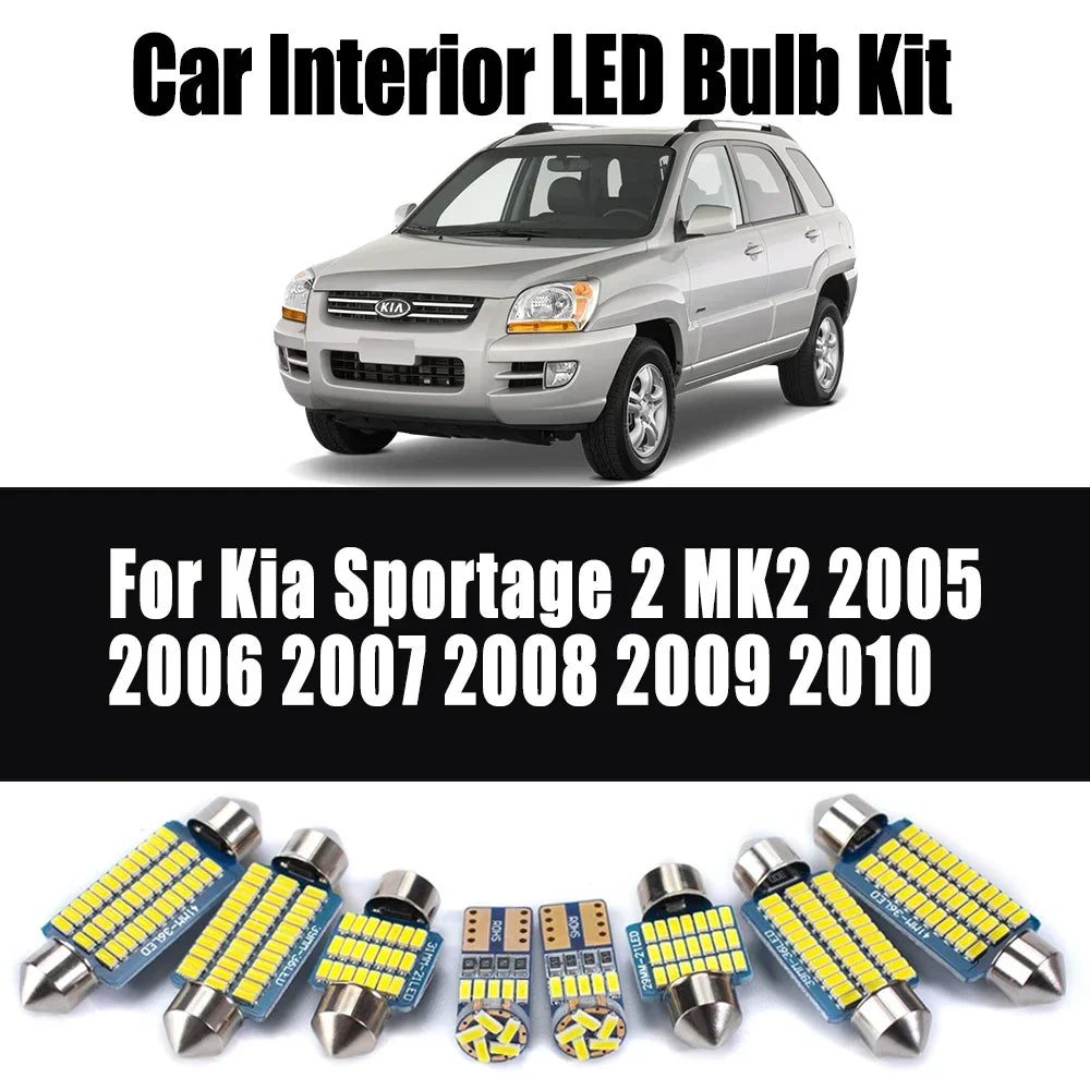 12-Piece LED Interior Light Kit for Kia Sportage 2 MK2 - Canbus Error-Free Bulbs | AUTOKITSHOP