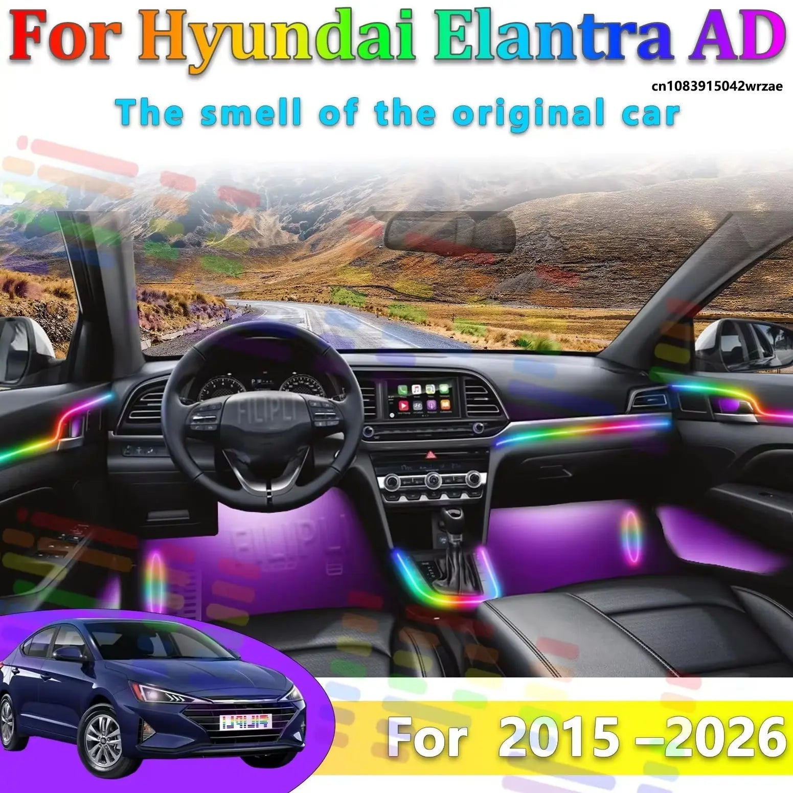 64 RGB - Neon Strip - for Hyundai - App Control - Car Interior Lighting | AUTOKITSHOP