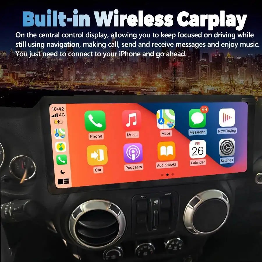 12.3" Android Screen Autoradio For Jeep Wrangler 2011-2017 Stereo Car GPS 4G WiFi CarPlay