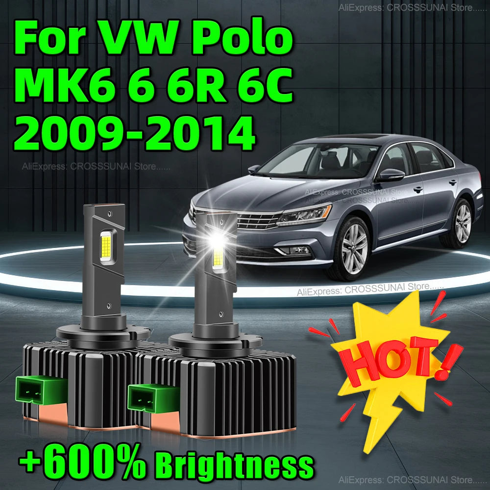 6000K Headlight Bulb D3S Car Turbo LED CSP Lamp Canbus 110W with Fan For VW Polo MK6 6 6R