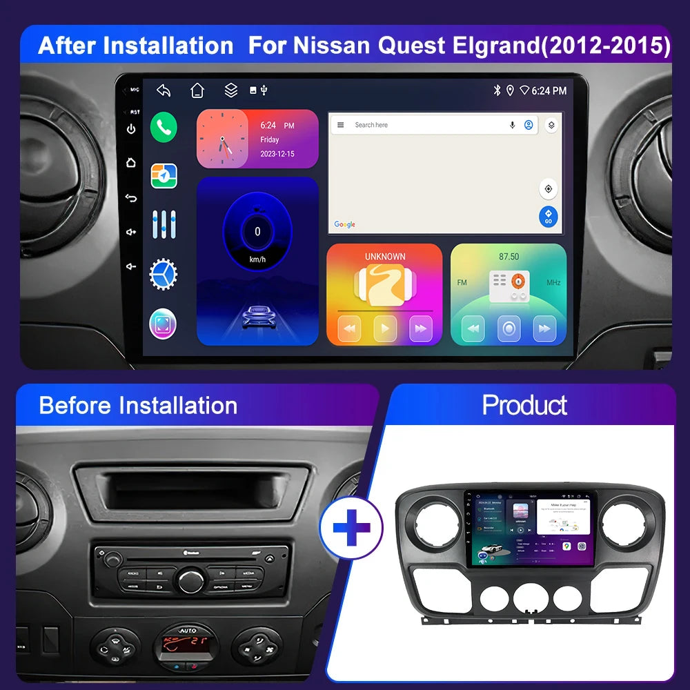 Android 16 For Nissan NV400 Opel Movano Renault Master lll 3 2010-2021 GPS Car Radio QLED
