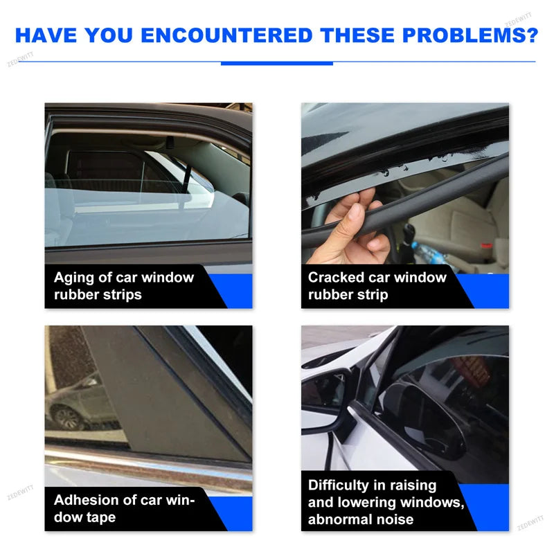 Professional 60ml Car Window Lifting Lubricant Rubber Door Seal Strip Softener Noise Reduction U - Automotive LED Light