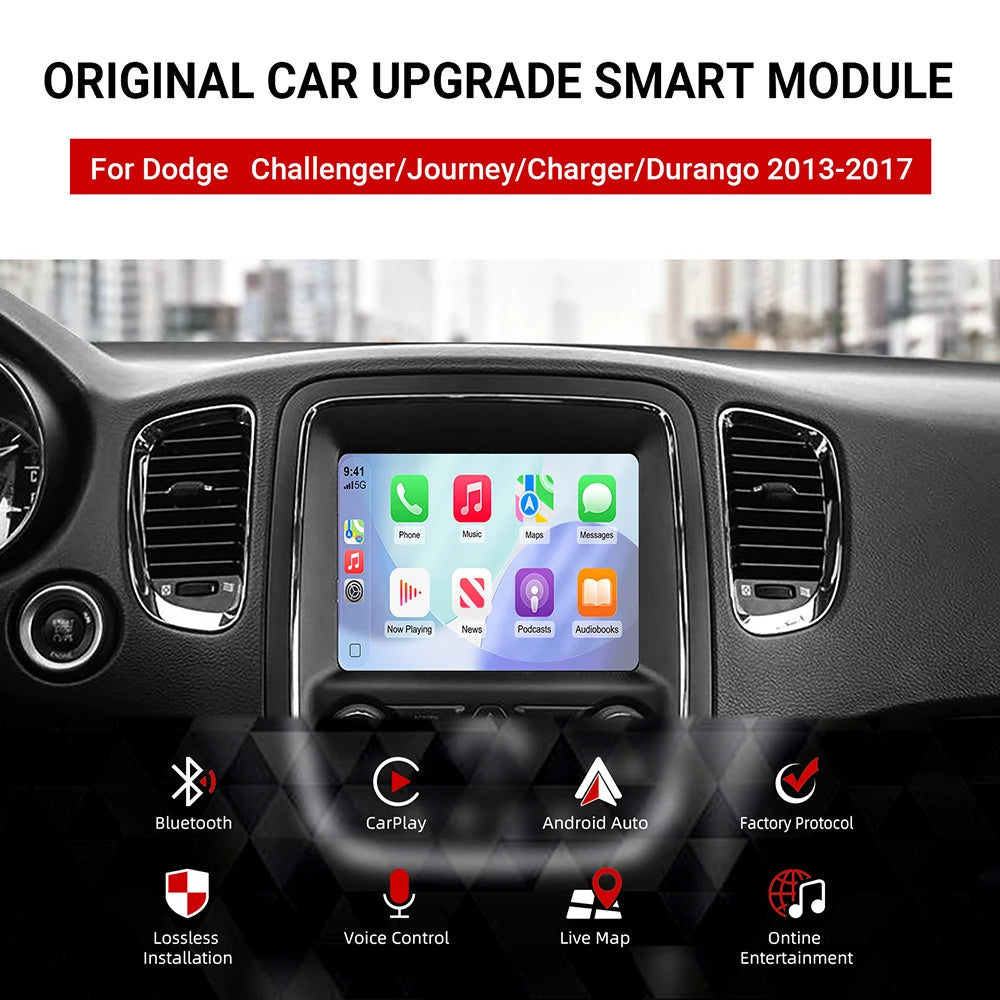 Wireless CarPlay Android Auto Retrofit Kit OEM Screen Upgrade Decoder Box for Dodge Challe