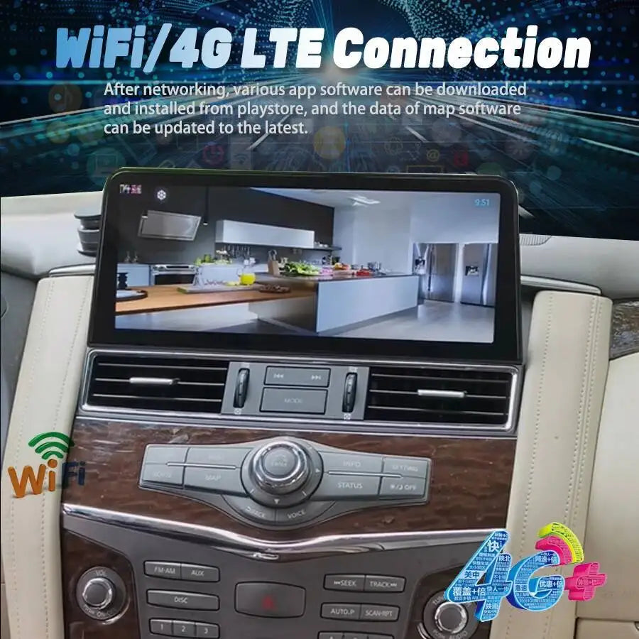 For Nissan Patrol y62 2010-2020 QX80 QX56 Armada CarPlay Navigation Stereo Car Radio Multi | AUTOKITSHOP