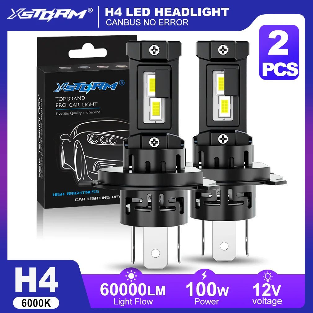XSTORM H4 LED Lights Bulbs 6000K 100W Car Lights H1 H7 LED Headlights Canbus 9005 9006 Hea