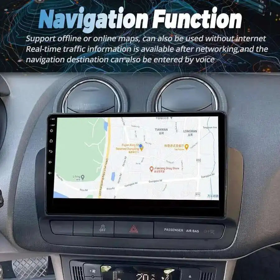 9inch Android 14 AI Voice Car Radio GPS For Seat Ibiza 2016 Multimedia Video Player Wirele