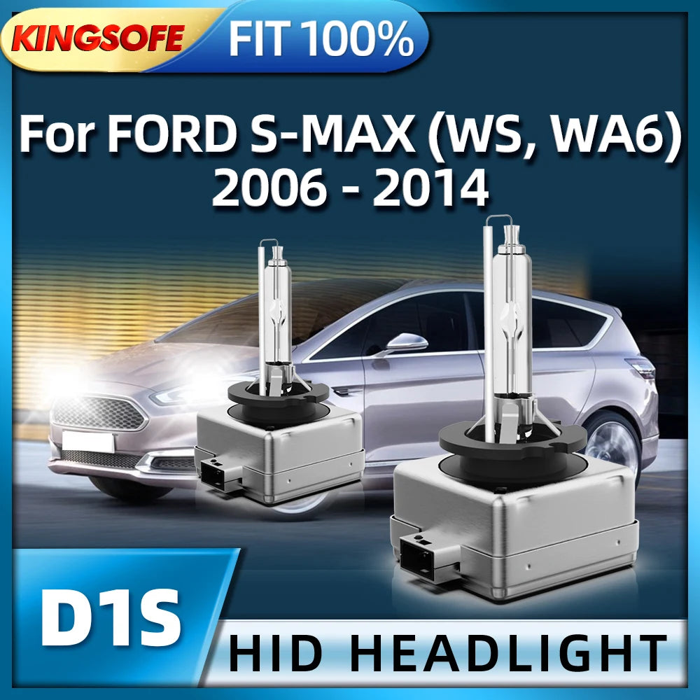 KINGSOFE 2pcs Auto D1S HID Bulb Xenon Headligh 6000K For FORD S-MAX (WS WA6) 2006 2007 200