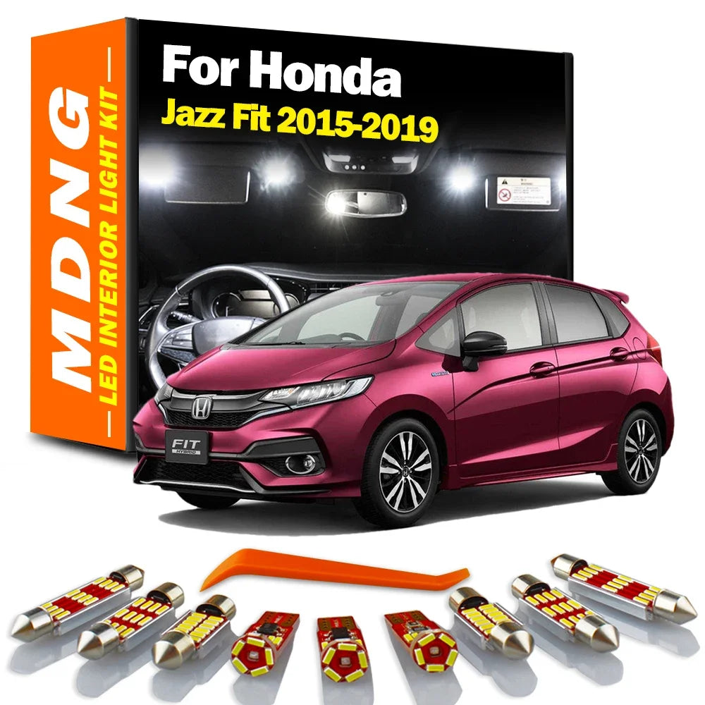 9-Piece LED Interior Light Kit for Honda Jazz Fit MK3 3 III - Canbus Error-Free Bulbs | AUTOKITSHOP