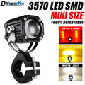 Universal Motorcycle Projection Auxiliary Headlight LED Fog Light Bi-color Spotlight Red F