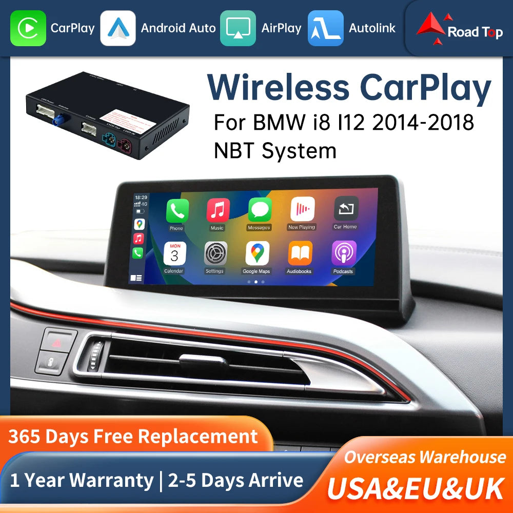 Road Top Wireless Carplay Decoder Interface For BMW i8 I12 NBT System 2014-2018 With AirPl | AUTOKITSHOP