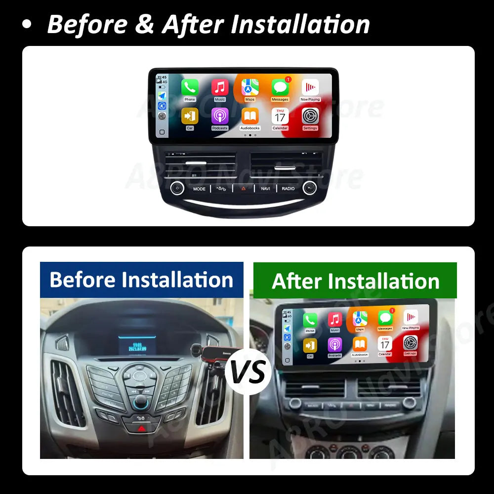 QLED 2400*900P for Ford Focus 3 2012 2013 - 2018 Car Multimedia Radio Player Android 15 Sy | AUTOKITSHOP