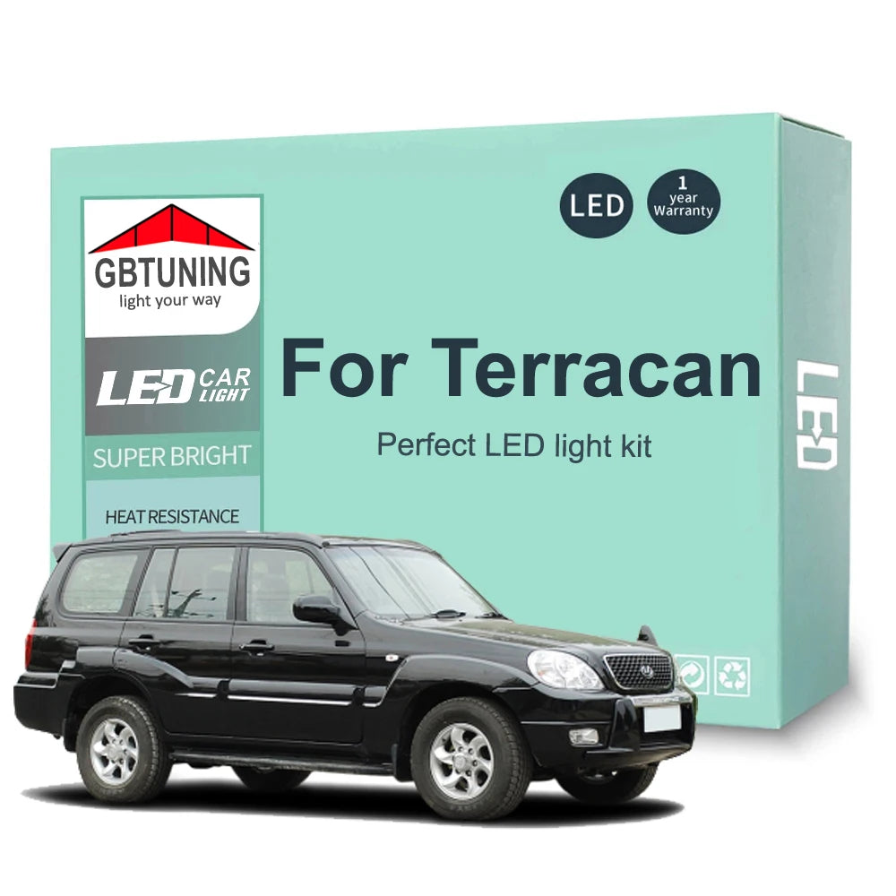 12-Piece LED Interior Light Kit for Hyundai Terracan 2001-2006 - Canbus Dome Map Door Trunk Bulbs | AUTOKITSHOP
