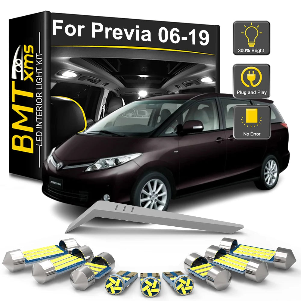15-Piece LED Interior Light Kit for Toyota Previa Estima ACR50 2006-2017 - Canbus Dome Map Door Trunk Bulbs | AUTOKIT...