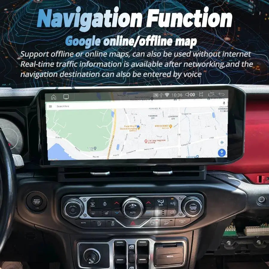 15" Car Radio Stereo For Jeep Wrangler 2018 2019-2022 CarPlay Auto Radio GPS Navigation Sc | AUTOKITSHOP