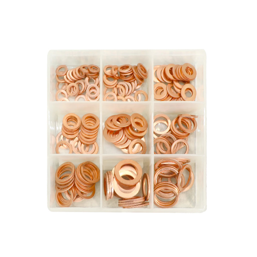 Copper Gasket Boxed Multistandard O Shaped Copper Gasket Combination Oil Plugging and Sealing Ri - Automotive LED Light